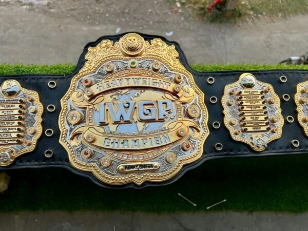 IWGP V4 Heavyweight Championship Belt 4mm Zinc |24KT | Real Floppy Leather