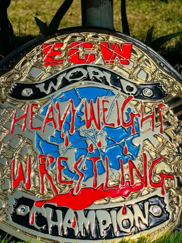 ECW NEW World Heavyweight Wrestling Championship Belt Replica 4mm zinc